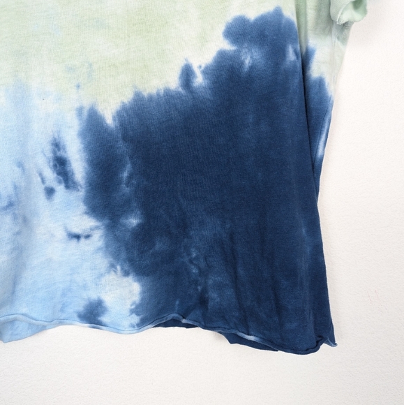 Re/Done Blue Mint Tie Dye Classic Cotton Roll Hem Tee Size M - Picture 4 of 7